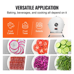 Electric Vegetable Slicer, 0-0.5"/0-12mm Thickness Adjustable Commercial Slicer Machine, Convertible to Manual, Stainless Steel Food Cutter Slicing Machine, Large Feed Port for Potato, Tomato