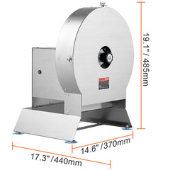 Electric Vegetable Slicer, 0-0.5"/0-12mm Thickness Adjustable Commercial Slicer Machine, Convertible to Manual, Stainless Steel Food Cutter Slicing Machine, Large Feed Port for Potato, Tomato