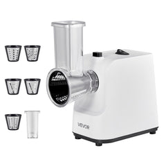 Electric Cheese Grater Salad Maker, 200W Salad Shooter, Electric Vegetable Slicer Shredder Chopper for Fruits with 5 Attachments, Stainless Steel Food Cutter for Vegetables, and Cheeses