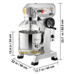 Commercial Food Mixer 30Qt, Food Mixer Commercial with Timing Function, 1100W Stainless Steel Bowl Heavy Duty Electric Commercial Mixer with 3 Speeds Adjustable 108/199/382 RPM, Dough Hook Whisk