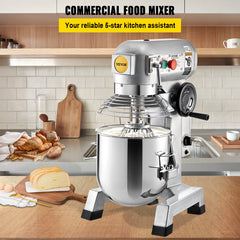 Commercial Food Mixer 30Qt, Food Mixer Commercial with Timing Function, 1100W Stainless Steel Bowl Heavy Duty Electric Commercial Mixer with 3 Speeds Adjustable 108/199/382 RPM, Dough Hook Whisk