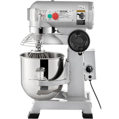 Commercial Food Mixer 30Qt, Food Mixer Commercial with Timing Function, 1100W Stainless Steel Bowl Heavy Duty Electric Commercial Mixer with 3 Speeds Adjustable 108/199/382 RPM, Dough Hook Whisk