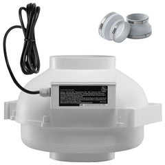 4" to 4.5" Radon Mitigation Fan System Quiet 380CFM Inline Duct Waterproof