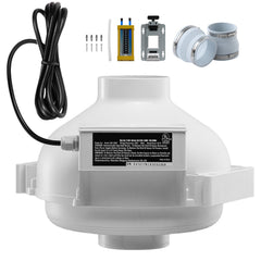 4" to 4.5" Radon Mitigation Fan System Kit Quiet 260 CFM Inline Duct Fan