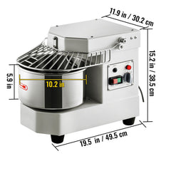 Commercial Dough Food Mixer, 8L Large Capacity Stainless Steel Mixer with Bowel, Hook, Shield, Reset Button, 450W Tilt-Head Kitchen Dough Mixers for Cake, Cream, Egg Fluid, Fillings