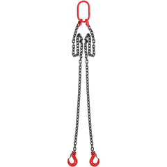 Chain Sling, 8 mm x 150 cm Lifting Chains with Hooks, G80 Engine Chain Hoist Lifts, 3 Ton Capacity Lifting Sling Chains for Engine Hoist, Engine Lift Chain with 2 Leg Grab Hooks, Heavy Duty