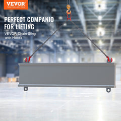 Chain Sling, 8 mm x 150 cm Lifting Chains with Hooks, G80 Engine Chain Hoist Lifts, 3 Ton Capacity Lifting Sling Chains for Engine Hoist, Engine Lift Chain with 2 Leg Grab Hooks, Heavy Duty