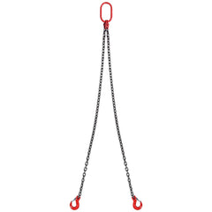 Chain Sling, 8 mm x 150 cm Lifting Chains with Hooks, G80 Engine Chain Hoist Lifts, 3 Ton Capacity Lifting Sling Chains for Engine Hoist, Engine Lift Chain with 2 Leg Grab Hooks, Heavy Duty