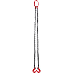 Chain Sling, 8 mm x 150 cm Lifting Chains with Hooks, G80 Engine Chain Hoist Lifts, 3 Ton Capacity Lifting Sling Chains for Engine Hoist, Engine Lift Chain with 2 Leg Grab Hooks, Heavy Duty