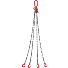 Chain Sling, 8 mm x 150 cm Lifting Chains with Hooks, G80 Engine Chain Hoist Lifts, 5 Ton Lifting Sling Chains for Engine Hoist, Engine Lift Chain with 4 Leg Grab Hooks & Adjusters Heavy Duty
