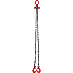 Chain Sling, 10 mm x 180 cm Lifting Chains with Hooks, G80 Engine Chain Hoist Lifts, 5 Ton Lifting Sling Chains for Engine Hoist, Engine Lift Chain with 2 Leg Grab Hooks and Adjusters Heavy Duty