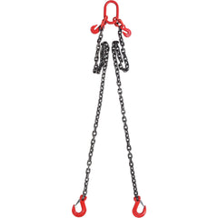 Chain Sling, 10 mm x 180 cm Lifting Chains with Hooks, G80 Engine Chain Hoist Lifts, 5 Ton Lifting Sling Chains for Engine Hoist, Engine Lift Chain with 2 Leg Grab Hooks and Adjusters Heavy Duty