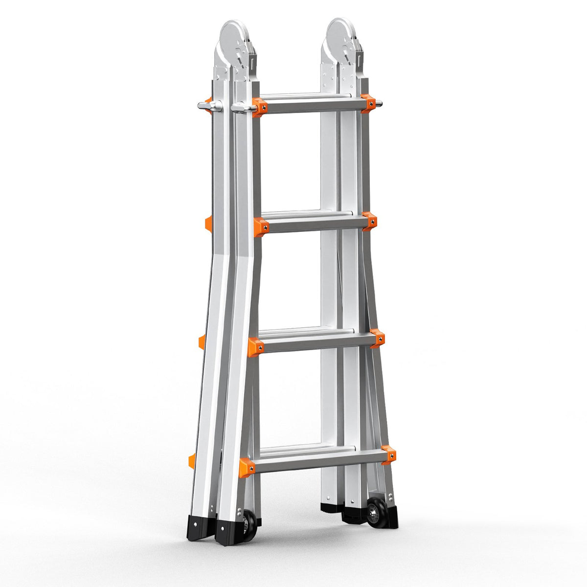 Telescoping Ladder A Frame, 13 FT Compact Aluminum Extension Ladder, Multi-Function Portable Collapsible RV Ladder, Telescopic Ladder for Homework Stairs Indoor Outdoor Roof, 330lb Load