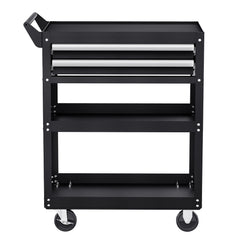 5-Tier Tool Cart with Wheels, 400 lbs Load Capacity, Rolling Work Cart with 2 Drawers & Pegboard, Mechanic Tool Storage Organizer with Locking System for Garage, Warehouse and Repair Shop, Black