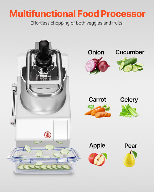 Food Processor & Vegetable Chopper w/ 6 Blades Food-Grade Stainless Steel