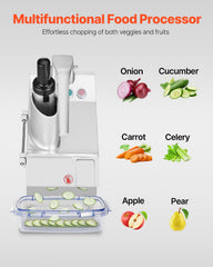Food Processor & Vegetable Chopper w/ 6 Blades Food-Grade Stainless Steel