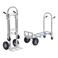 Aluminum Hand Truck, 2 in 1, 363 kg Max Load Capacity, Heavy Duty Industrial Convertible Folding Hand Truck and Dolly, Utility Cart Converts from Hand Truck to Platform Cart with Rubber Wheels