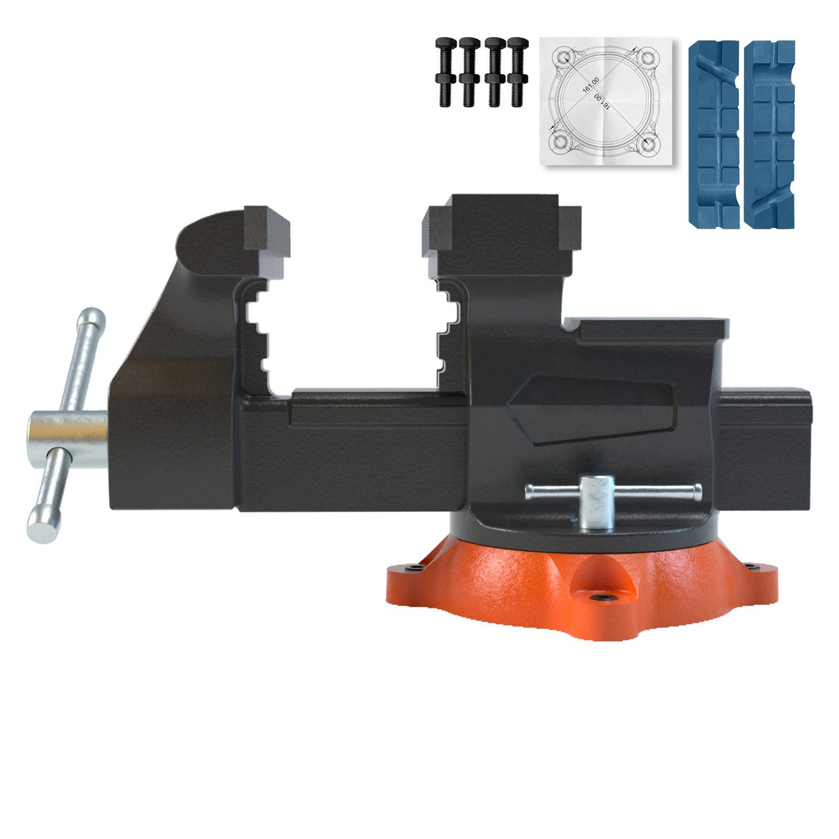 16.7cm Bench Vise Anvil Swivel Locking Base Heavy Duty Ductile Iron Vice