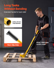 Pallet Buster Tool, 1 m Carbon Steel Handle Wrecking Pry Bar, 907 kg Weight Capacity, Heavy Duty Deck Board Removal Tool, Breaker Bar for Flooring, Framing, Roofing, Trim, Drywall