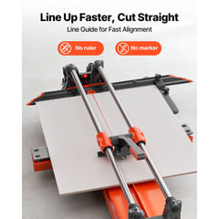 1000 mm Manual Tile Cutter, Upgraded Sliding Head Cutting Tool with Spring-Loaded Base, Angle Fence, Tungsten Carbide Cutting Wheel, Alignment Guide, for DIY Pros, Ceramic, Floor & Wall Tiles
