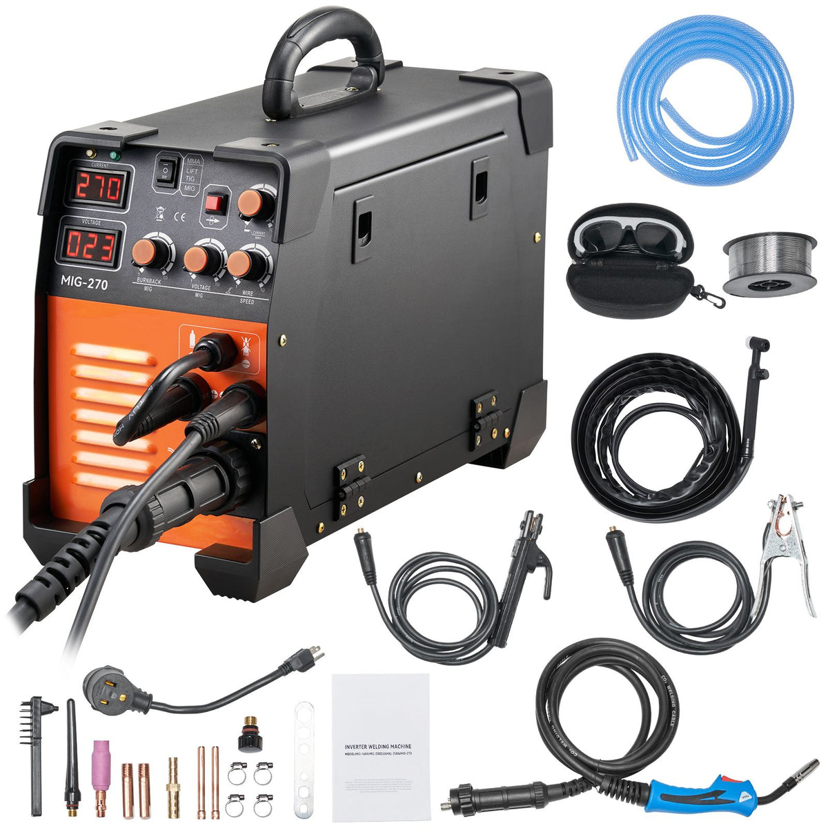 Mig Welder Welding Machine MIG-270 MIG MMA TIG IGBT DC Inverter Welder Digital Display