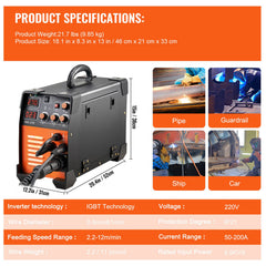 Mig Welder Welding Machine MIG-270 MIG MMA TIG IGBT DC Inverter Welder Digital Display