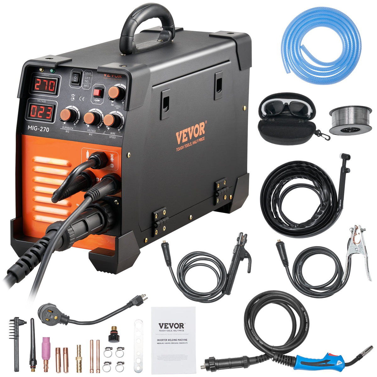 Mig Welder Welding Machine MIG-270 MIG MMA TIG IGBT DC Inverter Welder Digital Display