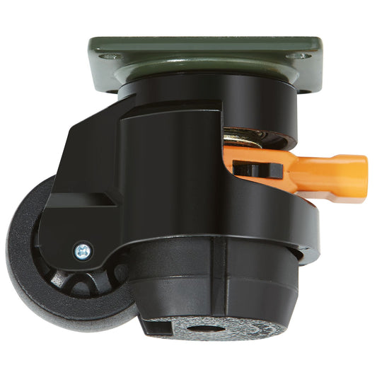 Leveling Casters, Set of 4, 500 kg Total Load Capacity, 50.8 mm, Heavy Duty with Upgraded Handle Design, 360 Degree Swivel Caster Wheels, Adjustable Casters with Feet for Workbench, Machine