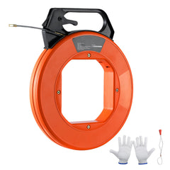 Fish Tape, 38.1 m Length, 4.5 mm, PET Wire Puller with Optimized Housing and Handle, Easy-to-Use Cable Puller Tool, Flexible Wire Fishing Tools for Walls and Electrical Conduit, Non-Conductive