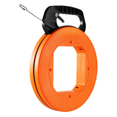Fish Tape, 36.58 m, 3 mm, Steel Wire Puller with Optimized Housing and Handle, Easy-to-Use Cable Puller Tool, Flexible Wire Fishing Tools for Walls and Electrical Conduit, Non-Conductive