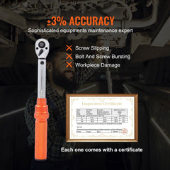 Torque Wrench Adjustable Torque Wrench 1/4" Drive 20-200in.lb/2.3-23Nm