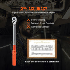 Torque Wrench Adjustable Torque Wrench 1/2" Drive 10-150ft.lb/14-204n.m