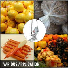 Manual U-shape Sausage Clipper Clipping Machine Food Clipping Maker for Sausage Packing Sealing with 2 Boxes of Buckles 8000pcs