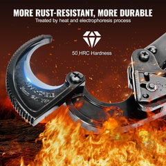 Ratcheting Cable Cutter, 250mm Ratchet Wire and Cable Cutter, Cut up to 240 mm², with Comfortable Grip Handles, Easy to Use Quick-Release Lever, Silicon-Manganese Spring Steel Blade
