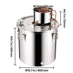 Moonshine Still 13 Gal Water Alcohol Distiller Brewing Kit Stainless Steel