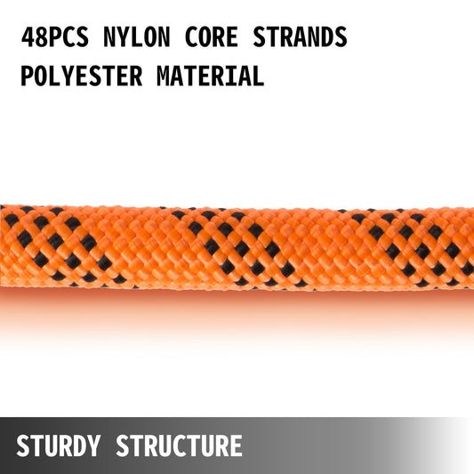 1.43cm Double Braid Polyester Rope 6096cm Nylon Pulling Rope 498.95kg High Force Polyester Load Sailing Rope(1.43cm-6096cm)