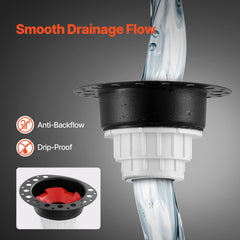 PVC Freestanding Tub Drain Kit, 2 Brass Tail Pipes, Bathtub Drain Rough-in Kit, with PVC Adapter of Tailpiece, Compatible with Freestanding Bathtubs, Floor Mounted Bathtubs and Island Bathtubs