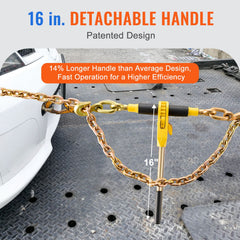 Ratchet Chain Binder, 5/16"-3/8" Heavy Duty Load Binders with G80 Chains, 7100 lbs Secure Load Limit, Labor-saving Anti-skid Handle, Tie Down Hauling Chain Binders for Flatbed Truck Trailer, 2 P