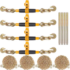 Ratchet Chain Binder 3/8"-1/2" Load Binders 12000 lbs w/ G80 Chains 4 Pcs