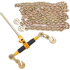 Ratchet Chain Binder 3/8"-1/2" Load Binders 12000 lbs w/ G80 Chains 4 Pcs