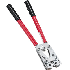 Battery Cable Lug Crimping Tool, 10-1/0AWG with Cable Cutter and 95PCS Copper Ring Terminals, 6 Wire Sizes Crimping Die and 100pcs Heat Shrink Tubes, for Heavy Duty Wire Lugs