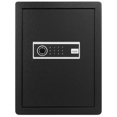 Single Door 3.5 cu.ft Safe Box with Key Lock & Password, Safe Lock Box with Fireproof Bag, Key Rack, LED Light, and 2 Shelves for Money, Documents, Jewelry, and Valuables, Black
