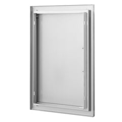 BBQ Access Door, 432x610 mm Single Outdoor Kitchen Door, Stainless Steel Flush Mount Door, Wall Vertical Door with Handle, for BBQ Island, Grilling Station, Outside Cabinet