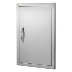 BBQ Access Door, 457x610 mm Single Outdoor Kitchen Door, Stainless Steel Flush Mount Door, Wall Vertical Door with Handle, for BBQ Island, Grilling Station, Outside Cabinet