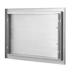 BBQ Access Door, 610x432 mm Single Outdoor Kitchen Door, Stainless Steel Flush Mount Door, Wall Vertical Door with Handle, for BBQ Island, Grilling Station, Outside Cabinet