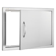 BBQ Access Door, 610x432 mm Single Outdoor Kitchen Door, Stainless Steel Flush Mount Door, Wall Vertical Door with Handle, for BBQ Island, Grilling Station, Outside Cabinet