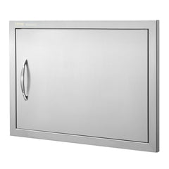 BBQ Access Door, 610x432 mm Single Outdoor Kitchen Door, Stainless Steel Flush Mount Door, Wall Vertical Door with Handle, for BBQ Island, Grilling Station, Outside Cabinet
