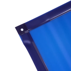 Welding Screen with Frame, 1.74 x 2.34m Welding Curtain Screen, Flame-Resistant Vinyl Protection Screens with Lockable Swivel Wheels & 6-Level UV Protection for Workshop/Industrial Use, Blue