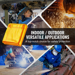 Welding Screen with Frame, 6' x 6' Welding Curtain Screen, Flame-Resistant Vinyl Welding Protection Screen on 4 Swivel Wheel (2 Lockable), Moveable & Professional for Workshop/Industrial, Yellow