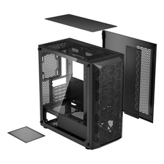 PC Gaming Case, Mid-Tower, Computer Case with High-Airflow Tempered Glass Panel, Dust Filter, 4 x 120 mm Fans, Cable Management, for GPU up to 270 mm in Length, Compatible with ATX/M-ATX/ITX